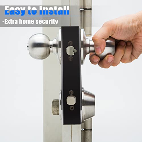 Stainless Steel Lock And Door Reinforcer Plate Lock Reinforce And Repair Doors Black Door Jamb Reinforcement 5-1/2 Inch, 2-3/8' X 1-3/4 Inches For Front Entry Bedroom Door Home (1 Piece) #TOP4