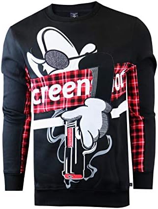 SCREENSHOT mens Crew Neck, F11908-black, Medium