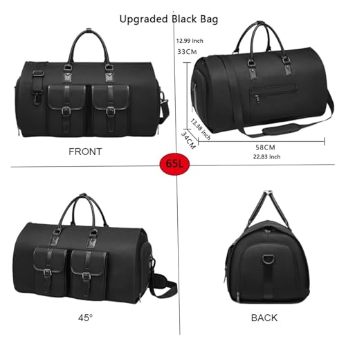 Men's Business Garment Bags Large Multifunctional Foldable Suit Bag With Shoes Gym Shoulder Bags(Grey)2