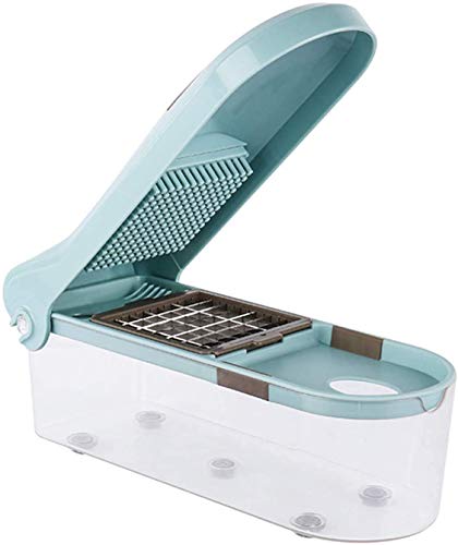 SAVORLIVING Food Chopper QuickPush Zwiebelhacker Gemüseschneider Kitchen Veggie Fruit Cutter mit Edelstahlklingen, Behälter und Reinigungsbürste