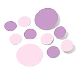 Set of 30 - Circles Polka Dots Vinyl Wall Graphic Decals Stickers (Baby Pink/Lilac)