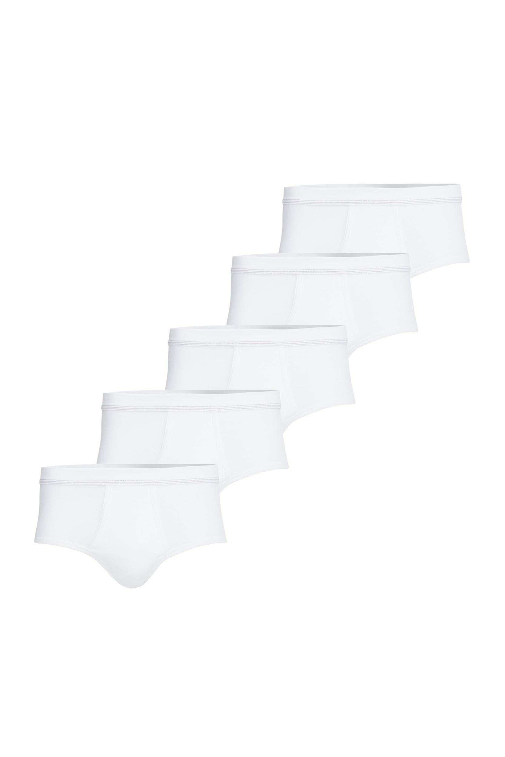 Conta Slip mit Eingriff Spar-Pack (1er,3er,5er,10er), Bequeme Unterwäsche für Herren im klassischen Design, aus 100% Baumwolle, weiß | Gr.: 5/M - 15/9XL