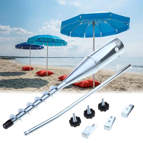 Przenośna metalowa podstawa parasola, wytrzymała kotwica gruntowa do parasoli plażowych, łatwa instalacja, kotwica piaskowa, wsparcie zewnętrzne, stabilność w wietrznych warunkach