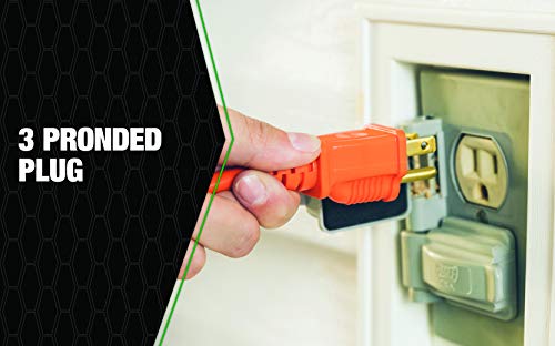 Woods 23098803 02309 16/3 Vinyl Outdoor Heavy Duty Extension Cord, Waterproof Flexible Vinyl Jacket, 16 Gauge, 3- Pronged, 100-Feet, Orange #TOP5