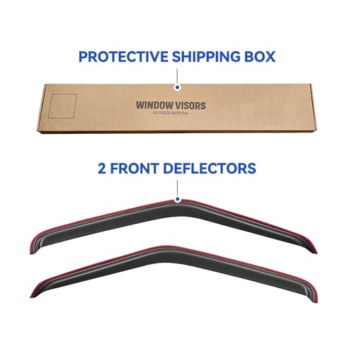 Image of in-Channel Window Visors Rain Guards for 1992-2006 Ford E-150 /E-250 /E-350 /E-450 /E-550 Super Duty, Window Vent Wind Deflectors Visors Shades for 92-06 Econoline Cargo Van, 2PCS
