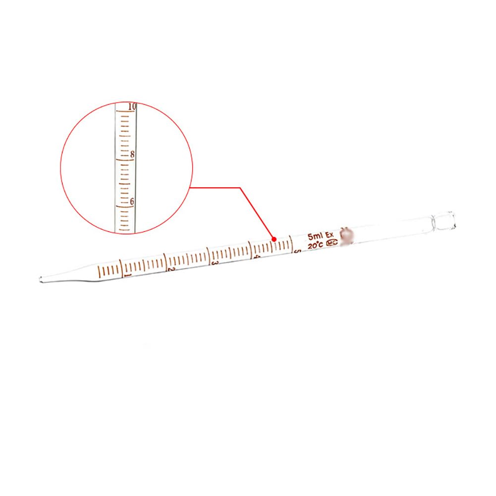 GSHLLO 4 Pcs Glass Pipette Droppers with Clean Brush Lab Calibrated Dropping Pipettes Laboratory Liquid Accurate Dropper Clear Graduated Pipettes with Rubber Head for Essential Oil