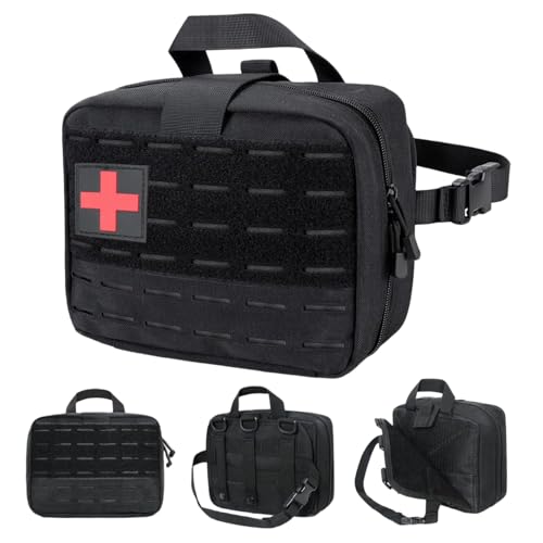 Bolsa de primeros auxilios, bolso médico de 9x7x33 pulgadas con mango y multiCOMPISTRO y bucles, kit de primeros auxilios de trauma, organizador de medicina de nylon para el hogar, viajes, al aire li