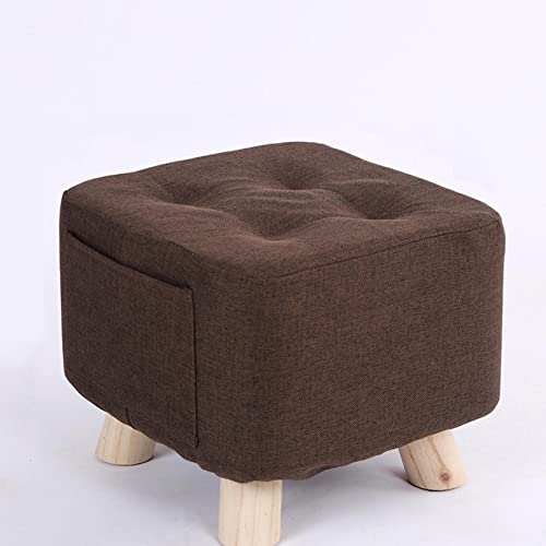 Repose-Pieds en Lin Petit Tabouret Carré Salon Chambre ZH1YFD