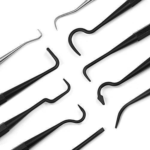 Braudel Gun Cleaning Brush & Pick Kit-Double Ended Brass Copper Nylon Steel Brush & Ploymer Metal Picks Set, 9Pcs #TOP2