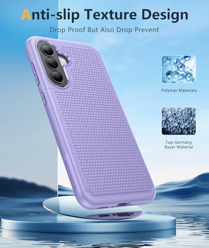 Image of FNTCASE for Galaxy A37-5G Phone Case - Samsung Military Grade Drop Protection Cases, 14ft Drop Tested, Screen Protector Included, Anti-Slip Textured, TPU+PC Dual Layer Shockproof Cover (Light Purple)