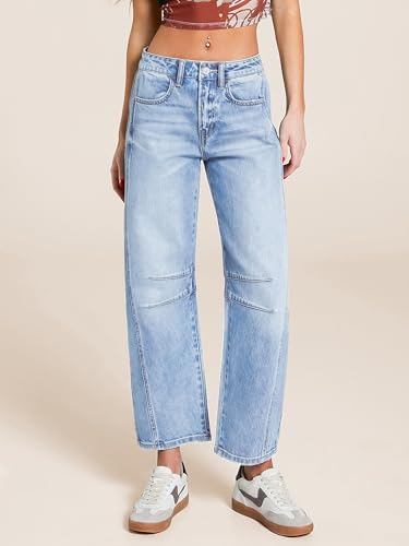 EIMMOL Straight Leg Jeans for Women Fall Fashion Cropped Mid-Rise Boyfriend Micro Stretchy Denim Ankle Pants3