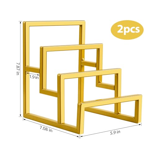 GRETJOB 2 Pack Wallet Display Stand, 3 Layer Metal Gold Purse Display Stand, Wallet & Purse Display Rack, Purse Organizer for Closet Handbag Purse Home Retail Store Boutique Supplies (Gold, 2 Pack) by GRETJOB - Image 2