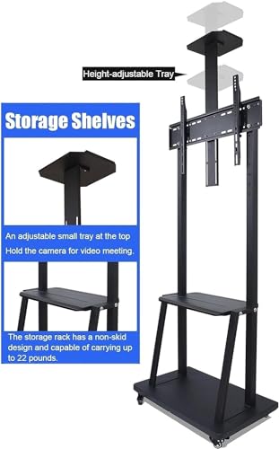 Soporte móvil para TV con ruedas y estante ajustable miniatura 4
