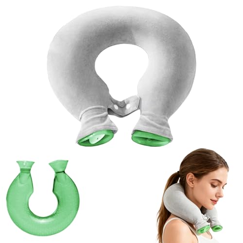 GWAEPU Nackenwärmflasche mit Weichem Bezug 1.4L: Nacken Wärmflasche Groß Lange Warm Linderung von Nacken und Schulterschmerzen Wärmflasche Nacken...