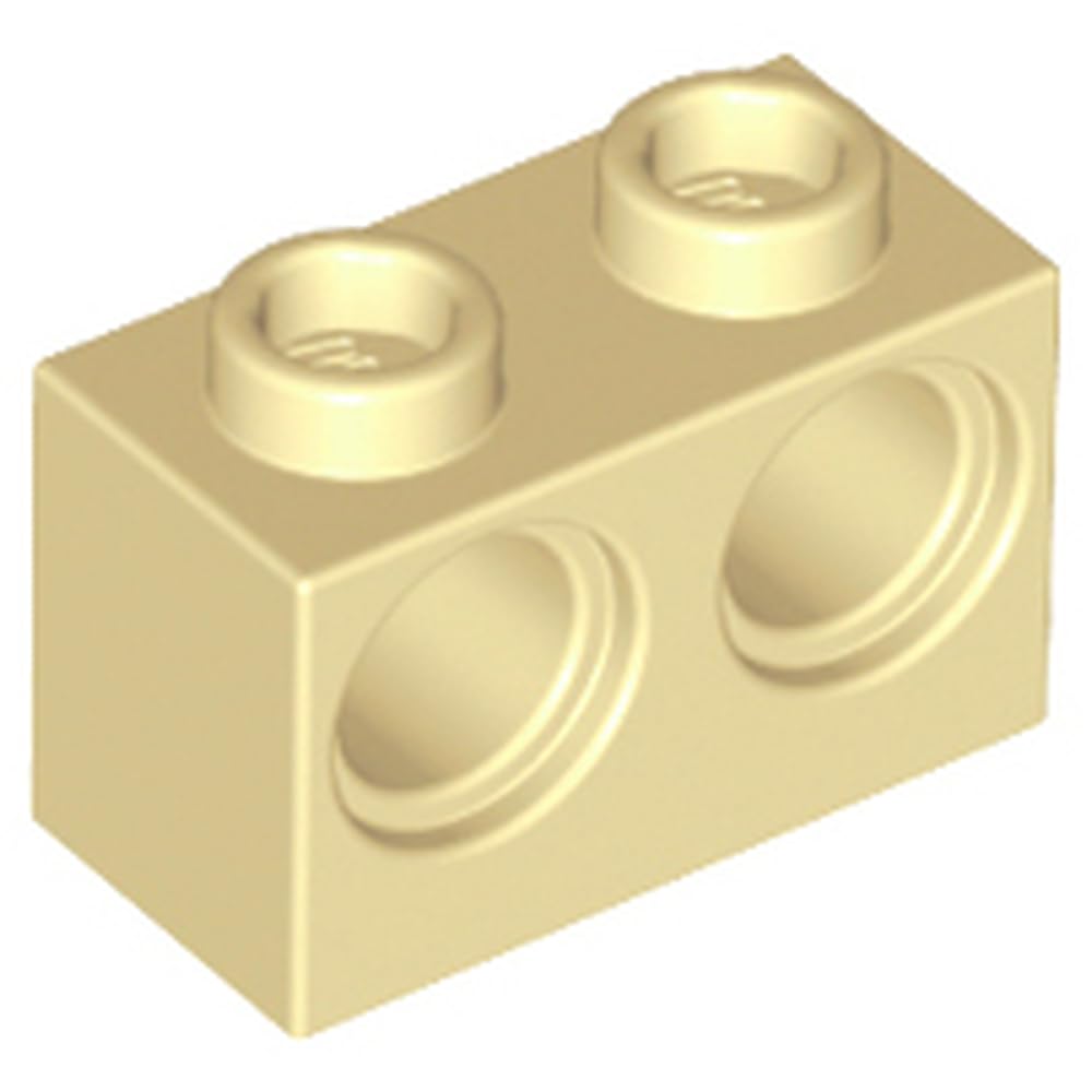 LEGO Technic, Brick 1 x 2 with Axle Hole –, Part 32000, Choose Your Colour (Tan, 10, count)