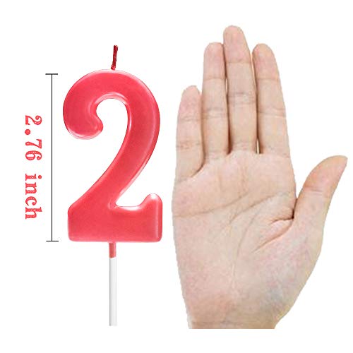 Hot Pink 2Nd Birthday Candles, 2 Candle Rosy, Cake Candles, Bday Candles, Two Candle 2 Yr, Roman Numeral Candles, Happy Cool Fun Glitter Decoration Number Candles No 20 21 22 23 24 25 26 27 28 29 #TOP1