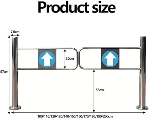 Automatic Swing Safety Gate - Self-Closing 1-Way Metal Security Barrier for Yards & Warehouses, Durable 160x97cm Entrance Gate with Gate Springs, Child & Pet Proof Solution