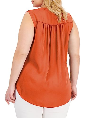 Eytino Womens Plus Size Tank Tops Summer Sleeveless V Neck Casual Loose Chiffon Blouse Office Work Shirts(1X-5X)2