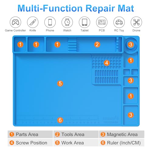 image for STREBITO Soldering Mat Electronics Repair Mat, Silicone Work Mat Heat 