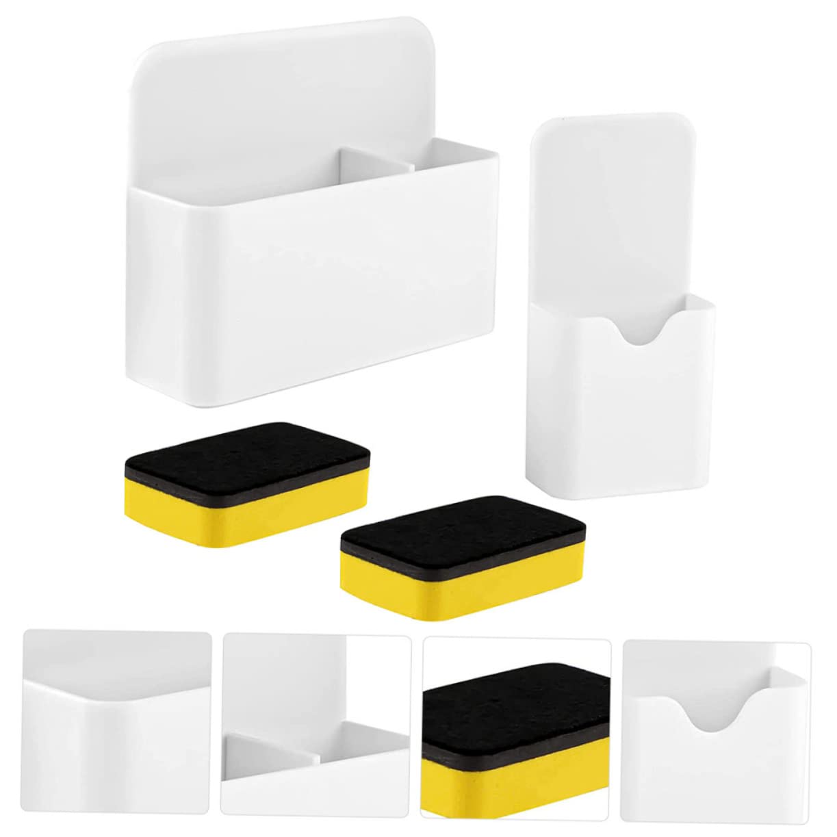 DOITOOL 4 Set Supporto Magnetico per e Cancellini per Lavagna Organizer Scrivania Materiale Resistente e Antigraffio per Casa e Ufficio
