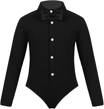 Agoky Kids Boys Salsa Latin Dance Leotard Ballroom Salsa Tango Modern Dance Performance Costume Athletic Shirt Outfit