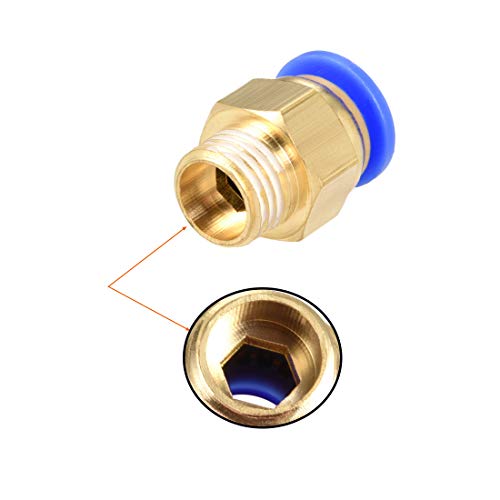 Uxcell Straight Pneumatic Push To Quick Connect Fittings G1/4 Male X 6Mm Tube Od 9Pcs #TOP3