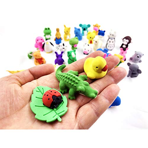 Animal Erasers Desk Pet 40 Pack 3D Animal Erasers For Kids Cute Fun Puzzle Erasers For Students School Supplies Prize Gifts Party Favors #TOP5