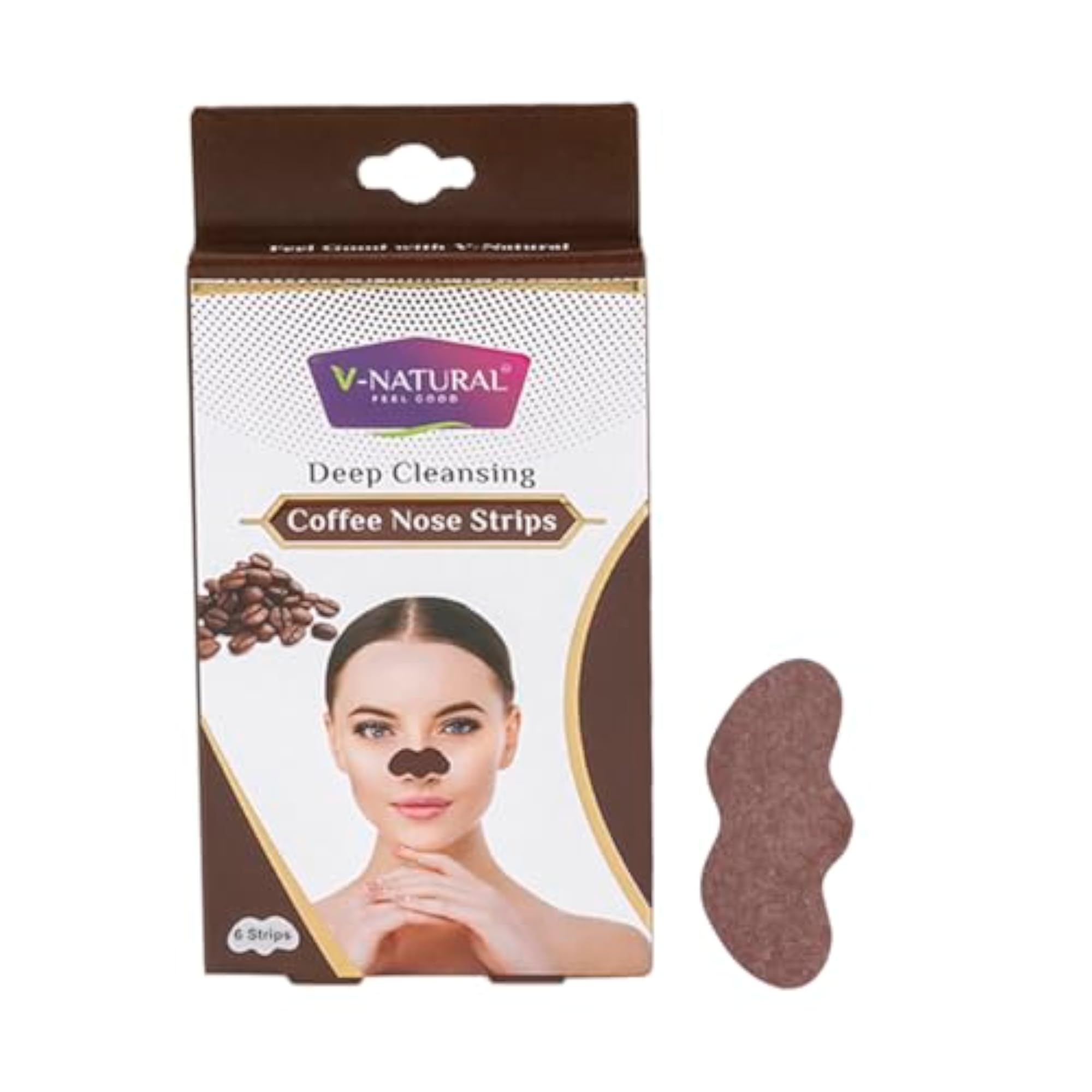 Deep Cleansing Coffee Nose Strips for Blackheads Removal, Pack of 6