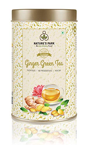 Image of Nature's Park Ginger Green Tea - 150g - Boosts Immunity, Metabolism, Antioxidants Rich, Supports Weight loss, Digestion, Stress Relief - Made with 100% Natural Whole Leaf - Daily Herbal Wellness Drink