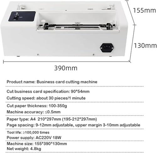 Cortador de tarjetas de visita, máquina de corte eléctrica automática, corta 30 tarjetas por minuto, máquina de corte de papel eficiente para uso profesional
