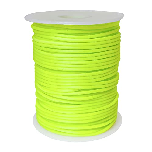 54 Yards Hollow Pipe Rubber Tube Cord 2mm Rubber Stitch Keeper Rubber Saver with 1mm Hole Rubber Tubing Knitting Barber Cord with Spool for Knitting Projects and Jewelry Making (Yellowgreen) -  CREATZONE, RUB-CZ-0008-US