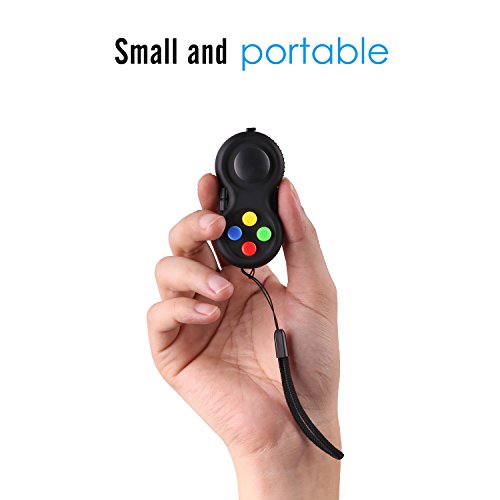 Atic Fidget Controller Pad, [2 Pack] Stress Reducer Classic Game Pad Anti-Anxiety Focus Hand Shank Toy For Add, Adhd, Autism Kids And Adults Killing Time, Colorful/Black + Blue/Black #TOP5