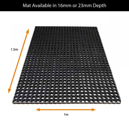 CORE GRASS Heavy Duty Rubber Grass Mat Garden Playground Protection Mats Safety Anti-Slip Outdoor Matting | 2 Pack (16mm)