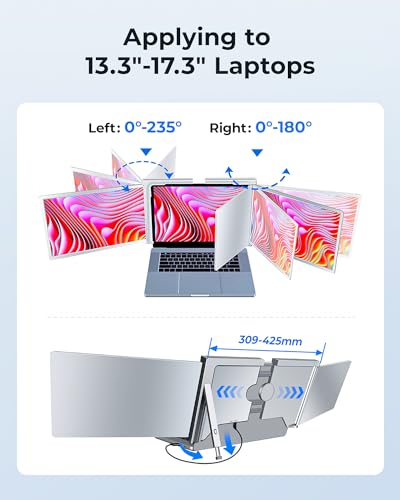Image of RayCue Triple Laptop Screen Extender,[Only 1 Cable to Connect],14'' FHD 1080P 16:10 USB-C Laptop Screen Extender for Windows MacOS, Plug and Play for 13-17.3'' Type-C /USB-A Laptop