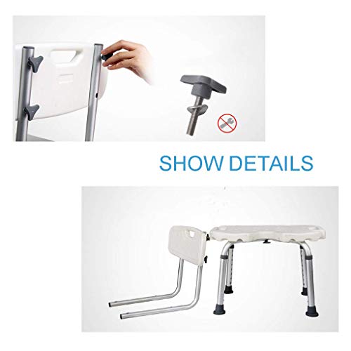 Tabouret de bain réglable en aluminium durable pour douche sécurisée - 6