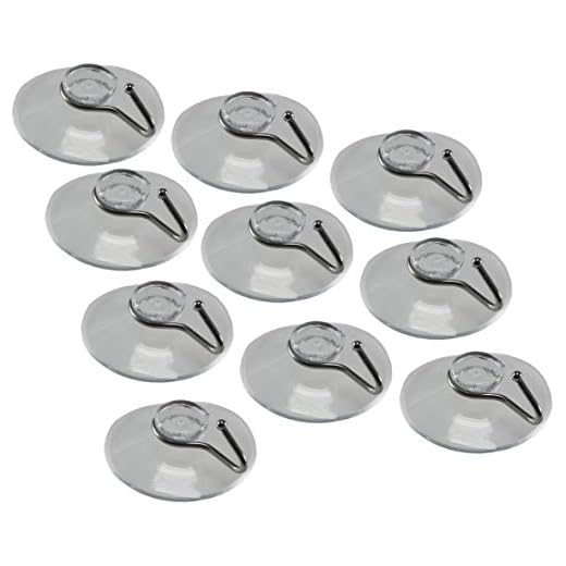 ChiliTec sugpropp/väggkrokar, transparent med krok/skruv för släta ytor glas, kakel, trä, metall runda Ø 42mm, 10 Stück