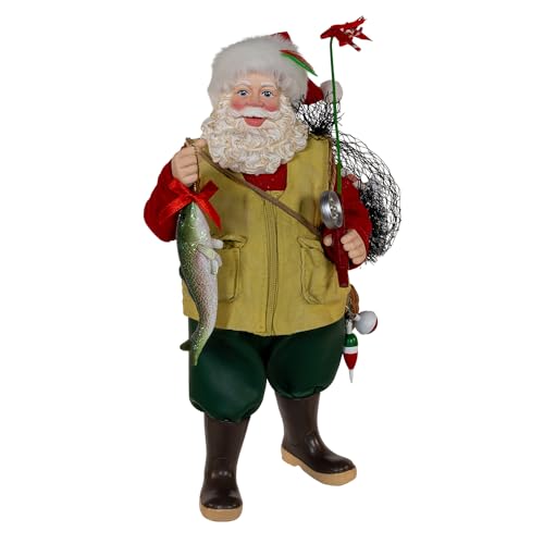 Kurt Adler 10.5-inch Fabrich Fisherman Santa