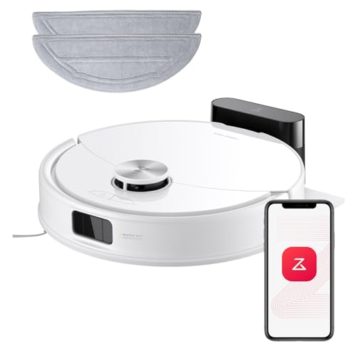 roborock Q10 S5 Set Robot Aspirapolvere, 10.000Pa, Panno Sollevabile, Pulizia VibraRise 2.0(3000 volte/min), Anti-groviglio, Evitamento degli Ostacoli, Strategie Tappeti, Controllo APP, Bianco