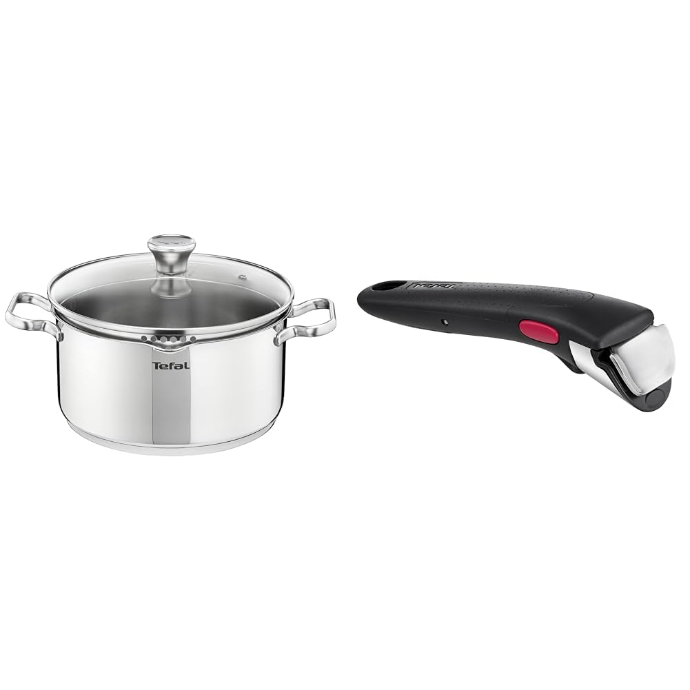 Faitout Tefal en acier inoxydable 18/10 premium avec garantie 10 ans et couvercle filtrant