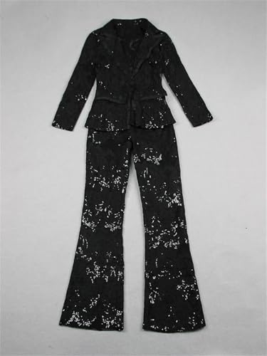 Women's Designer Runway Suit Set Single Buttons Guisolid Lace Blazer Flare Pants Set 2Pcs3