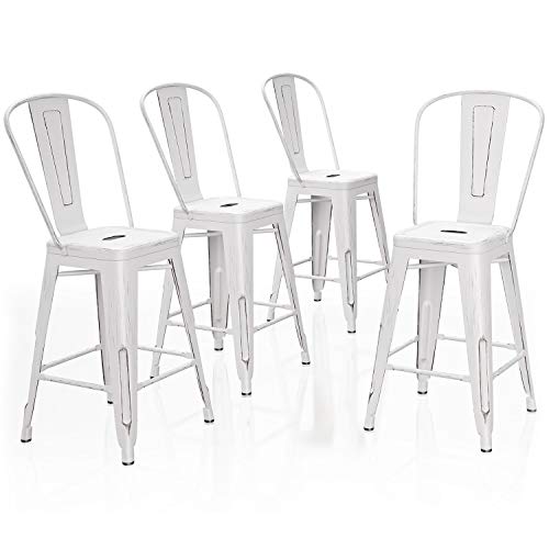 VIPEK 24 Inches Counter Height Bar Stools Commercial Grade Patio Bar Chairs Metal Bar 24