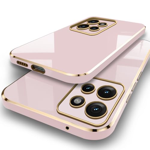Image of TheGiftKart Luxurious Golden-Plated Back Cover Case for Motorola Moto Edge 50 5G | Raised Lips for Camera & Screen Protection | Shockproof Design | Stylish Back Cover for Moto Edge 50 5G (TPU, Pink)