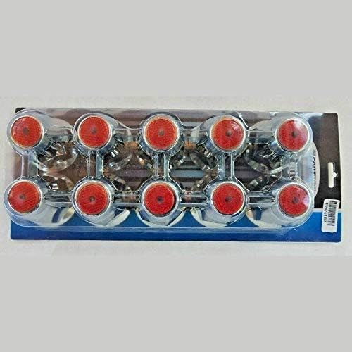 33Mm Top Reflector Threaded Nut Cover with Flange, Red