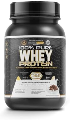 Healthy Fusion Whey Protein | 100% reines Whey Protein mit Kollagen, Magnesium & Vitamin B6 | 43 g Protein + 9,4 g BCAA pro Portion | Für Muskelaufbau, schnellere Regeneration | Sc