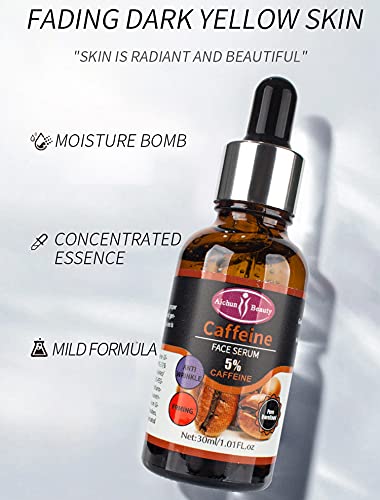 Aichun Beauty 5% Caffeine Face Serum Moisturizing Anti-Wrinkle Firming Facial Repair Damaged Skin Care 30Ml #TOP5