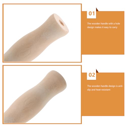 Cabilock Holzgriff Für Grillutensilien Mit Einlochgriff Rutschfest Ergonomisch 4.33 Zoll Holzgriff Für Küchenutensil Beim Grillen Camping Und Kochen Im Freien