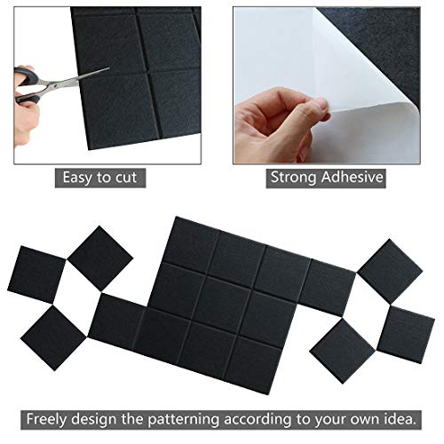 Uoisaiko Large Felt Board Tiles For Wall With 30 Push Pins, 11.8"X11.8" Pack Of 6 Pin Board Notice Boards For Home Office Kitchen, Bulletin Board Wall Tiles For Photos Memos #TOP5