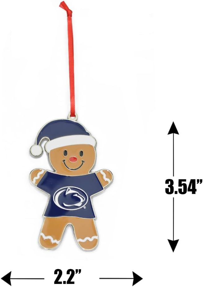 Penn State Nittany Lions Gingerbread Man Metal Christmas Ornament - Image 2