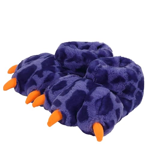 Image of Women Plush Animal Paw Slippers Funny Novelty Bear Claw Slippers Cozy Furry Warm Memory Foam Slippers Gifts for Halloween Christmas
