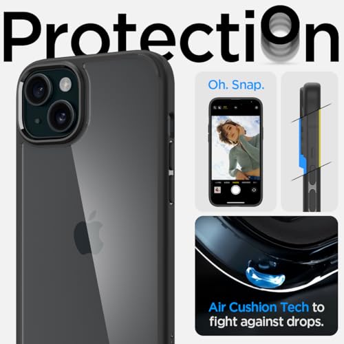 Image of Spigen for iPhone 15 Case, Ultra Hybrid [No Magnet Ring][Anti-Yellowing] - Matte Black
